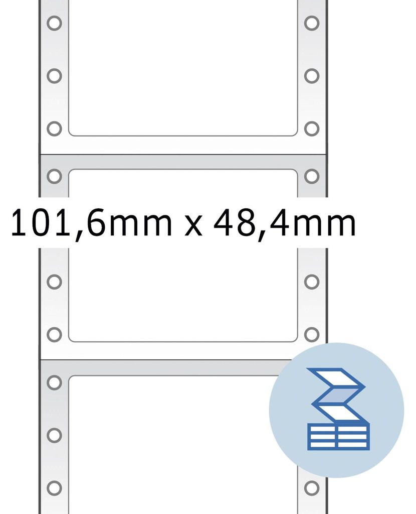 Computeretiketten weiß 101,6x48,4 mm Papier matt 2000 St.