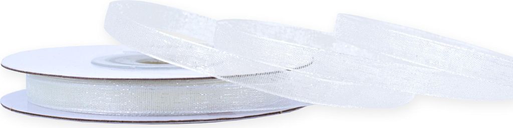 Organzaband 6mm x 25m Rolle Ivory / Elfenbein Produktbild 