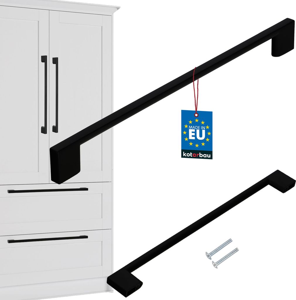 KOTARBAU® Möbelgriffe Schwarz 289 mm Griffe Möbel ZnAl Produktbild 
