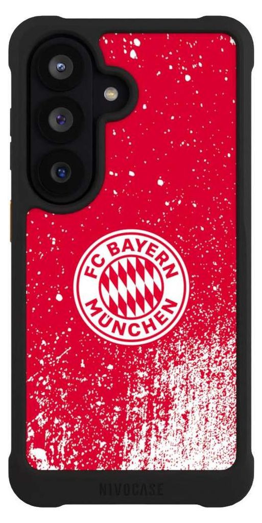 NIVOCASE Hülle für Samsung Galaxy S26 Stoßfeste Handyhülle NIVOmax Case Schwarz FC Bayern München FCB Offizielles Lizenzprodukt