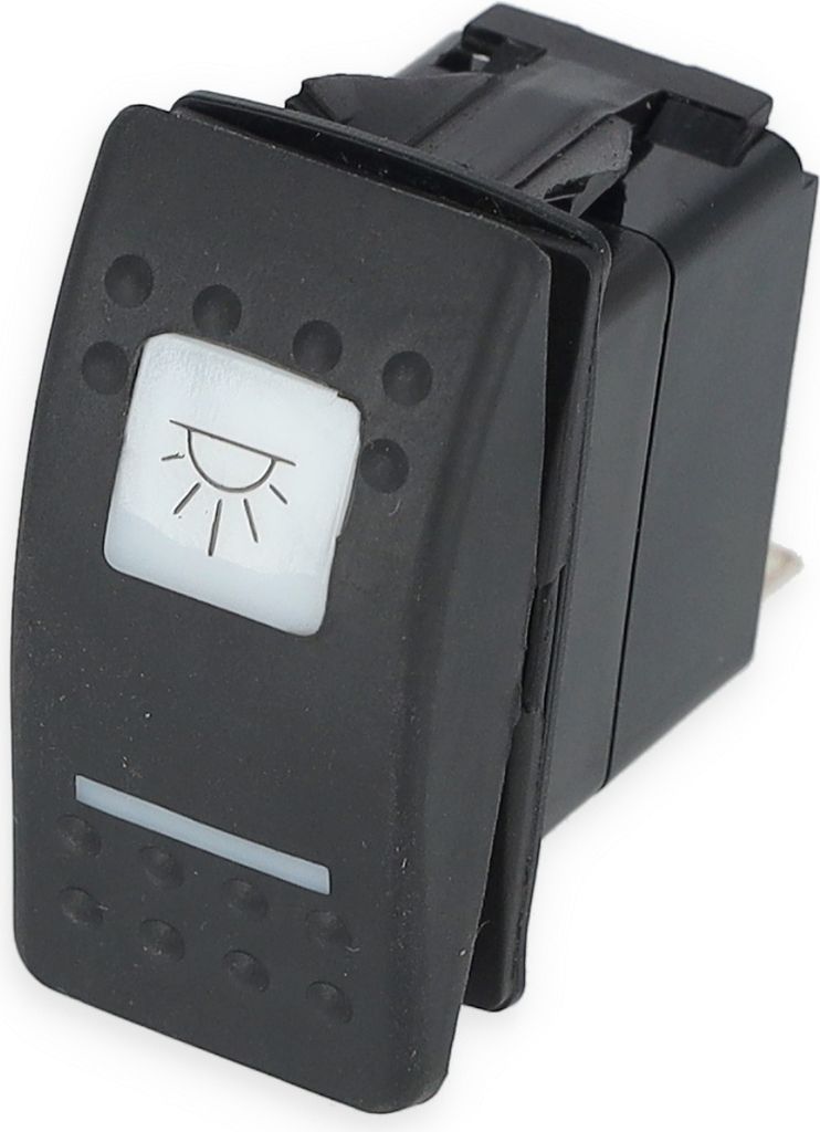Tast- & Kippschalter ON OFF ON, 12 V, 20 Ampere, mit Schaltersymbol wählbar Symbol: Kabinenlicht