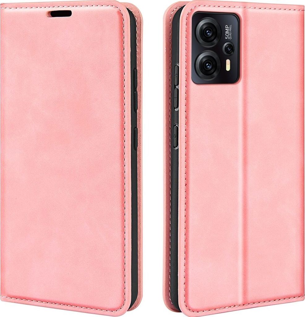Mobigear Retro Slim Motorola Moto E13 Hülle Klapphülle Geldbörse - Pink