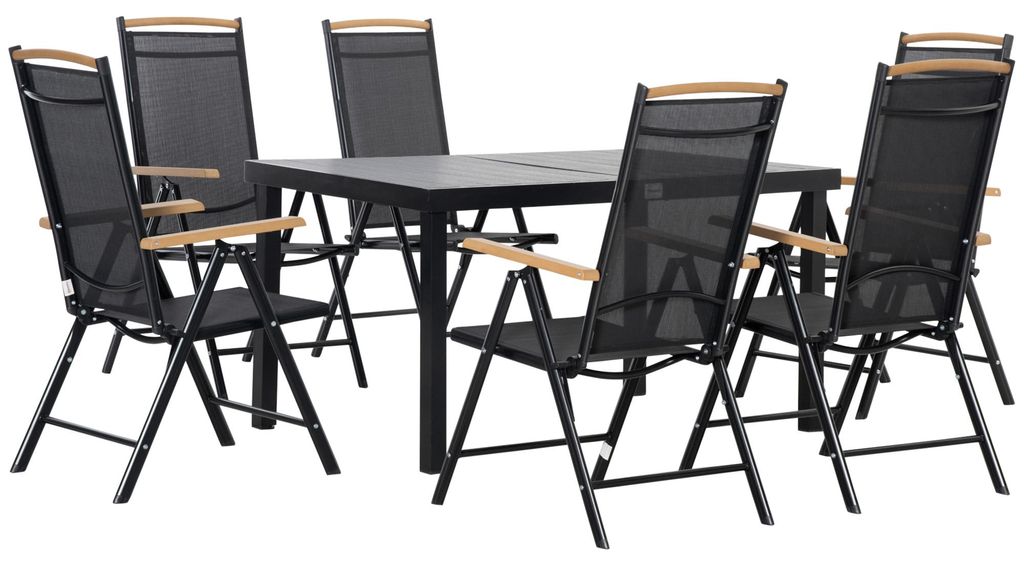 Conjunto de jardín Outsunny, plegable, de 7 piezas: 1 mesa Imagen del producto 