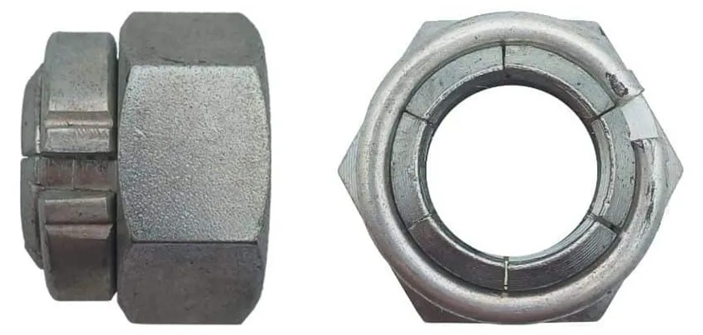 Lot de 25 Écrous Hexagonaux Autofreinés M24 Zingués pour Travaux de Métal