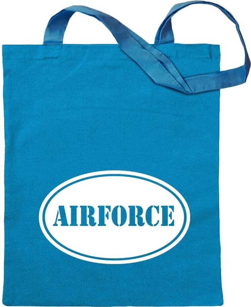 Kiwistar - Baumwolltasche - hellblau - United States Air Force - USAF - Tragetasche Stoffbeutel Umhängetasche Langer Henkel