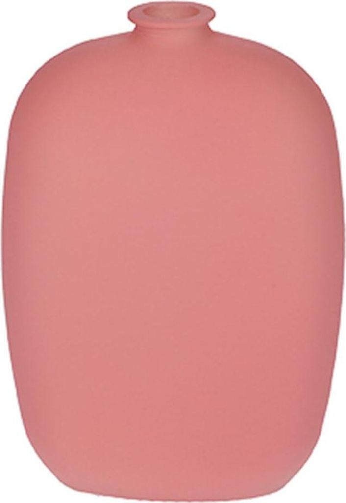 INNA-Glas Glas Meplatflasche PAISANTO, antikrosa-matt, 7,5x3,5x11 cm - Kleine Design Vase/Deko Flasche