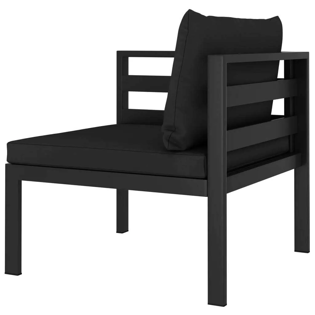 Canapé d'angle modulaire vidaXL en aluminium anthracite avec coussin - 3