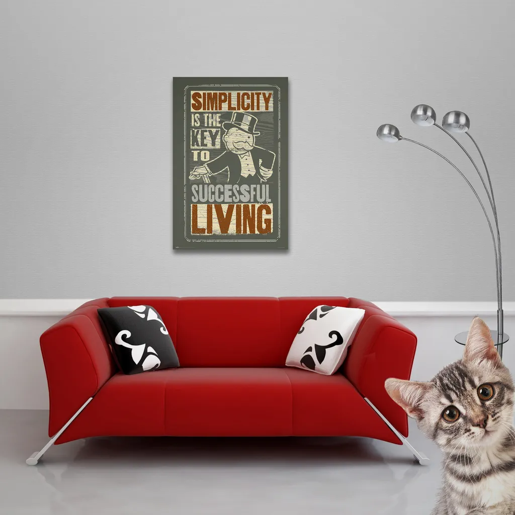 Affiche Murale Monopoly Décoration Intérieure avec Porte-Affiche en Bois