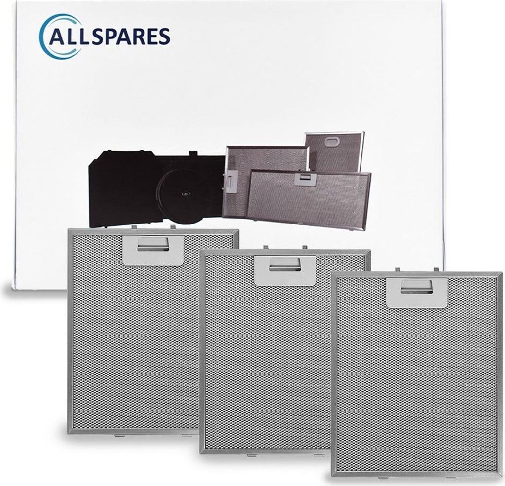 AllSpares Metallfilter (x3) für Dunstabzugshauben geeignet für Juno (276x231x9mm)