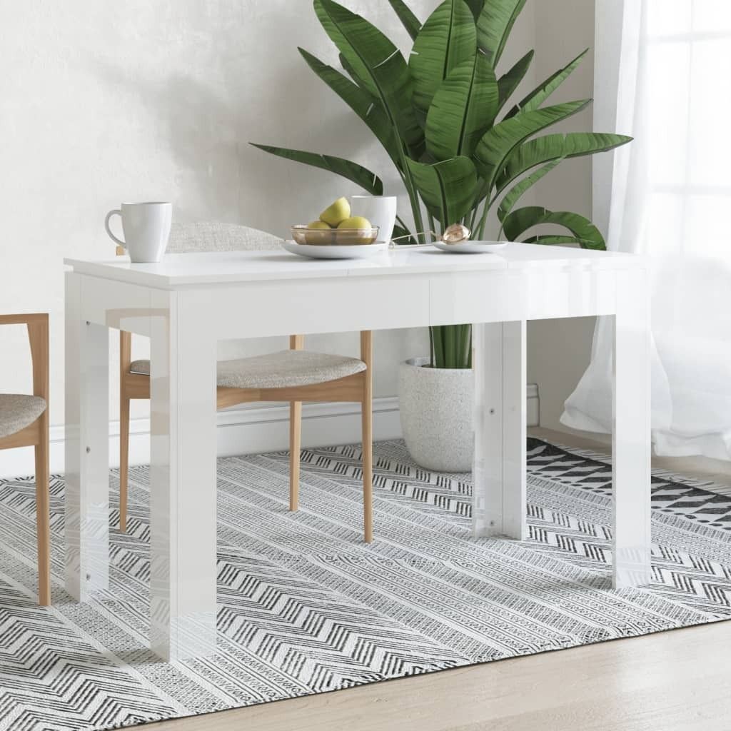 ZMH Esstisch Hochglanz-Weiß 120x60x76 cm Holzwerkstoff