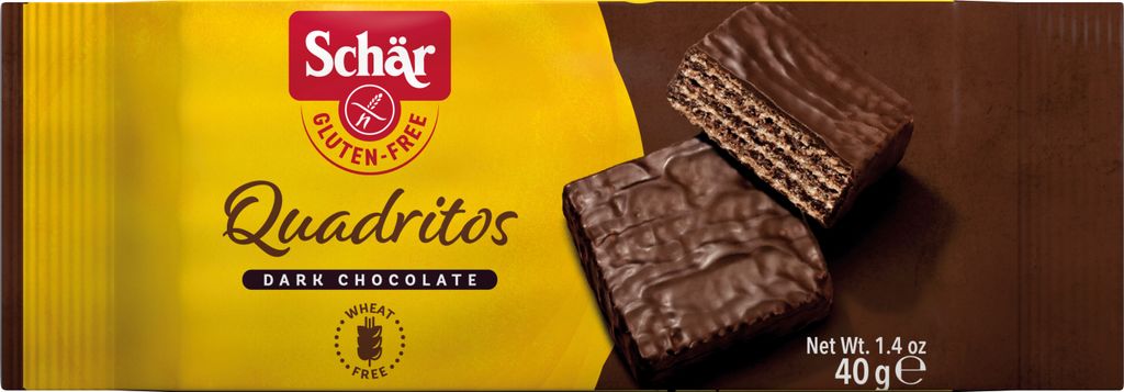 Dr. Schär Quadritos, Chocolate snacks, 40 g, 2259 kJ, 541 Produktbild 