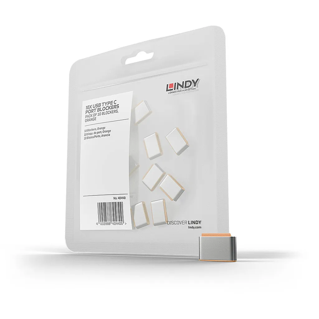 LINDY USB Typ C Port Schloss orange 10 Stück - 1