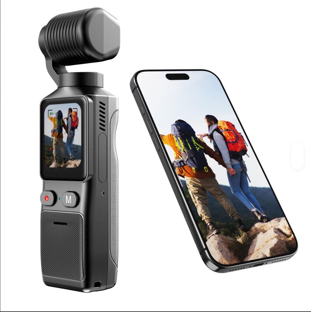 4K Ultra HD Mini ActionkameraTaschenkamera mit Bildstabilisierung Handheld Vlog Camcorder ideal für Aufnahmen im Freien
