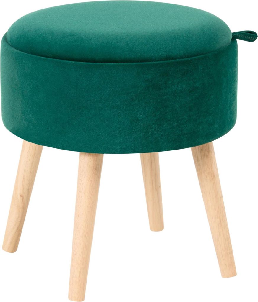 BELIANI Hocker Smaragdgrün aus Samt / Holz mit Stauraum Tablett Ablage für Wohnzimmer Schlafzimmer Kinderzimmer Flur