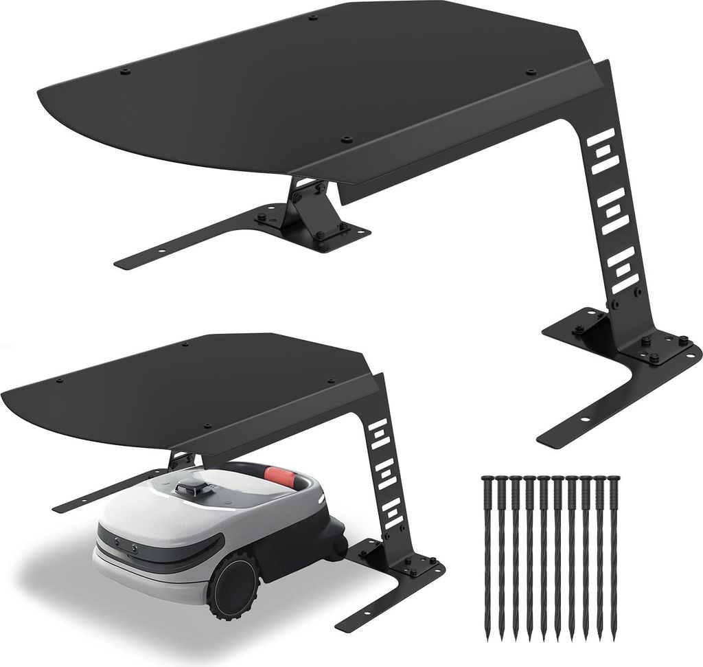 ACXIN Wetterfeste Mähroboter Garage aus Eisen - Schutzdach für Rasenroboter & Automower - UV-beständig, Rostschutz, 77x94x36 cm