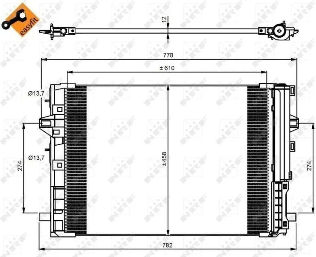Condenseur NRF 350081 - OE 921005DA0A pour Mercedes GLA et Classe A W176
