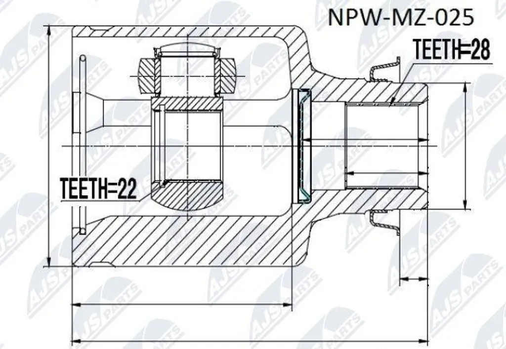 NTY NPW-MZ-025 Jeu de joints arbre d'entraînement pour Mazda 3 FG0122520