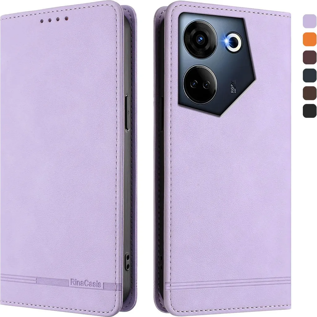 Custodia Business Tecno Camon 20 Pro 4G Portafoglio Cuoio Viola