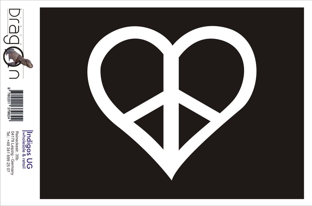 Aufkleber / Autoaufkleber - JDM / Die cut / Auto / OEM - Peace - Herz - Frieden - Freiheit - 120x110 mm gelb - Heckscheibe / Heckscheibenaufkleber