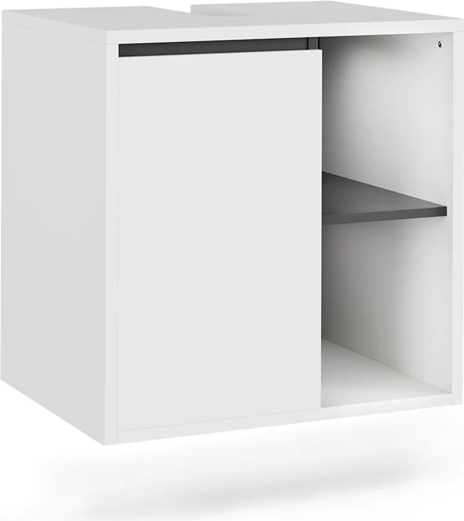 Vicco Viola Mobile Lavabo 60x60 - Bianco e Grigio con Montaggio Facile