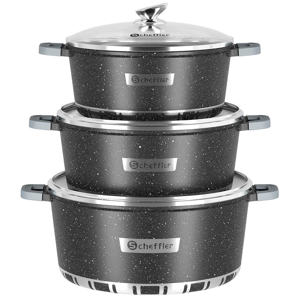 Scheffler Kochtopf Set Induktion 6-teilig,32/36/40cm Töpfe Produktbild 