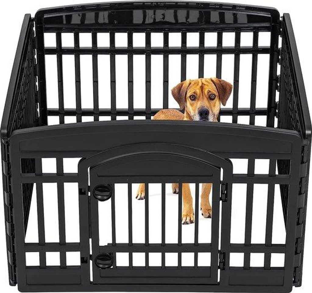 Hundekiste, 4-teilig, 24 Zoll hoch, schwarz für kleine Hunde