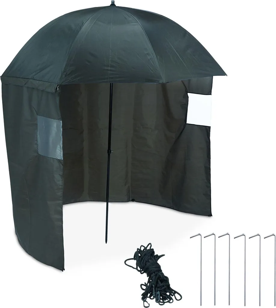 Grand abri de pêche parapluie avec parois latérales et toile renforcée