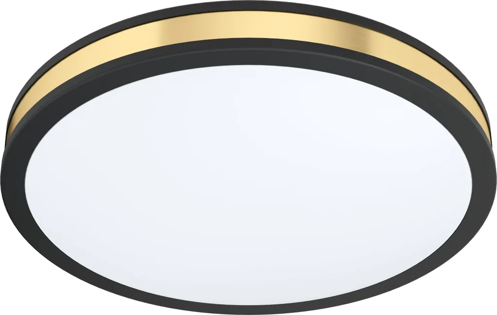 Luminaire Plafonnier LED Rond Design Noir et Blanc 38cm pour Salon Chic