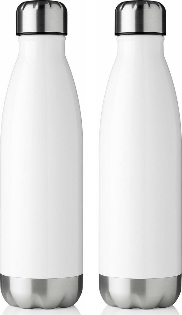 2er-Pack – Edelstahl-Vakuum-Trinkflasche – Thermosflasche – 510 ml – doppelwandig – heiß & kalt – auslaufsicher – Weiß