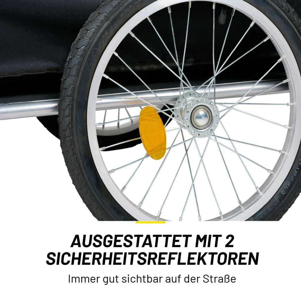 Remorque vélo cargo jaune avec bâche imperméable réglable Dunlop - 4