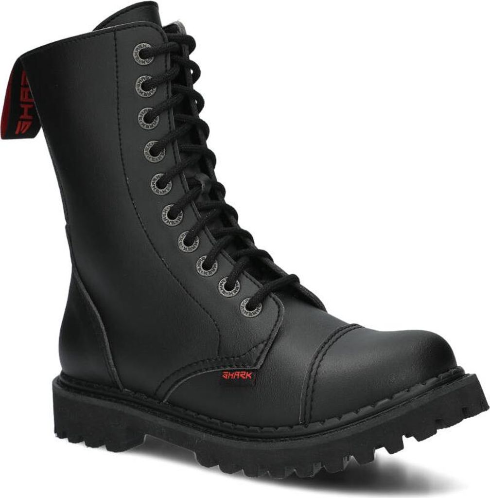 NAGABA Stiefel Damen Herren Springerstiefel 10-Loch - - Schwarz - 41