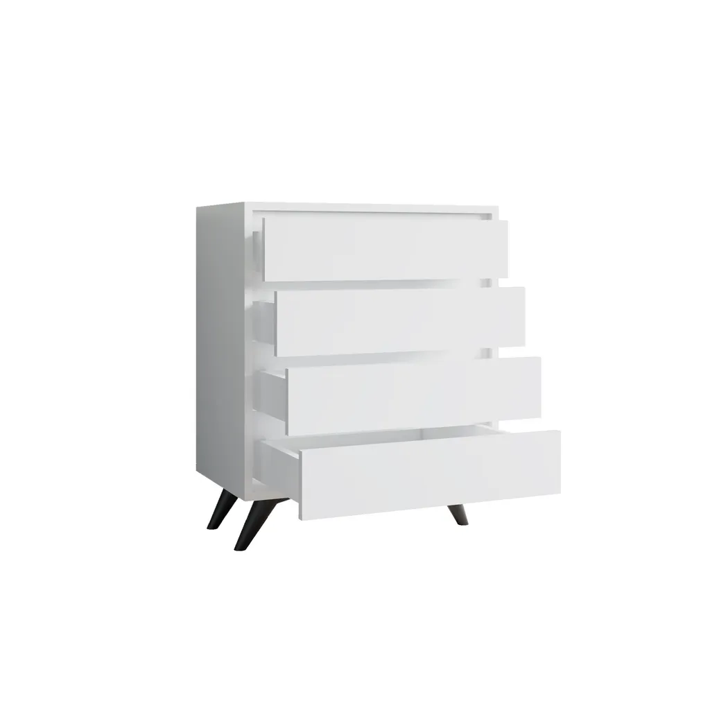 Commode Suvera : Solution Rangement Gain de Place Blanc - 86x70x40 cm - 4