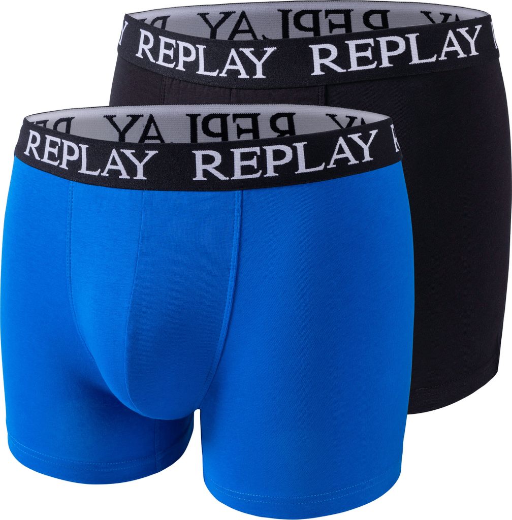 Replay 2er Pack - Herren Boxershorts aus Baumwolle, Unterhosen für Männer