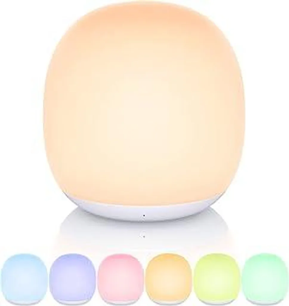 EASEMO Luce notturna a LED per bambini, luce notturna per neonati con comando touch, luce di sicurezza ricaricabile magnetica da comodino, luce notturna RGB dimmerabile con timer da 1 ora