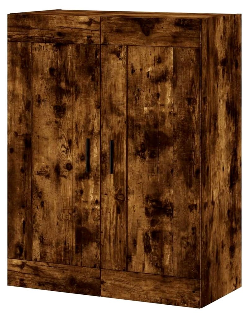 Hängeschrank für Badezimmer, Hängeschrank aus rauchfarbener Eiche, 69,5 x 34 x 90 cm, Holz