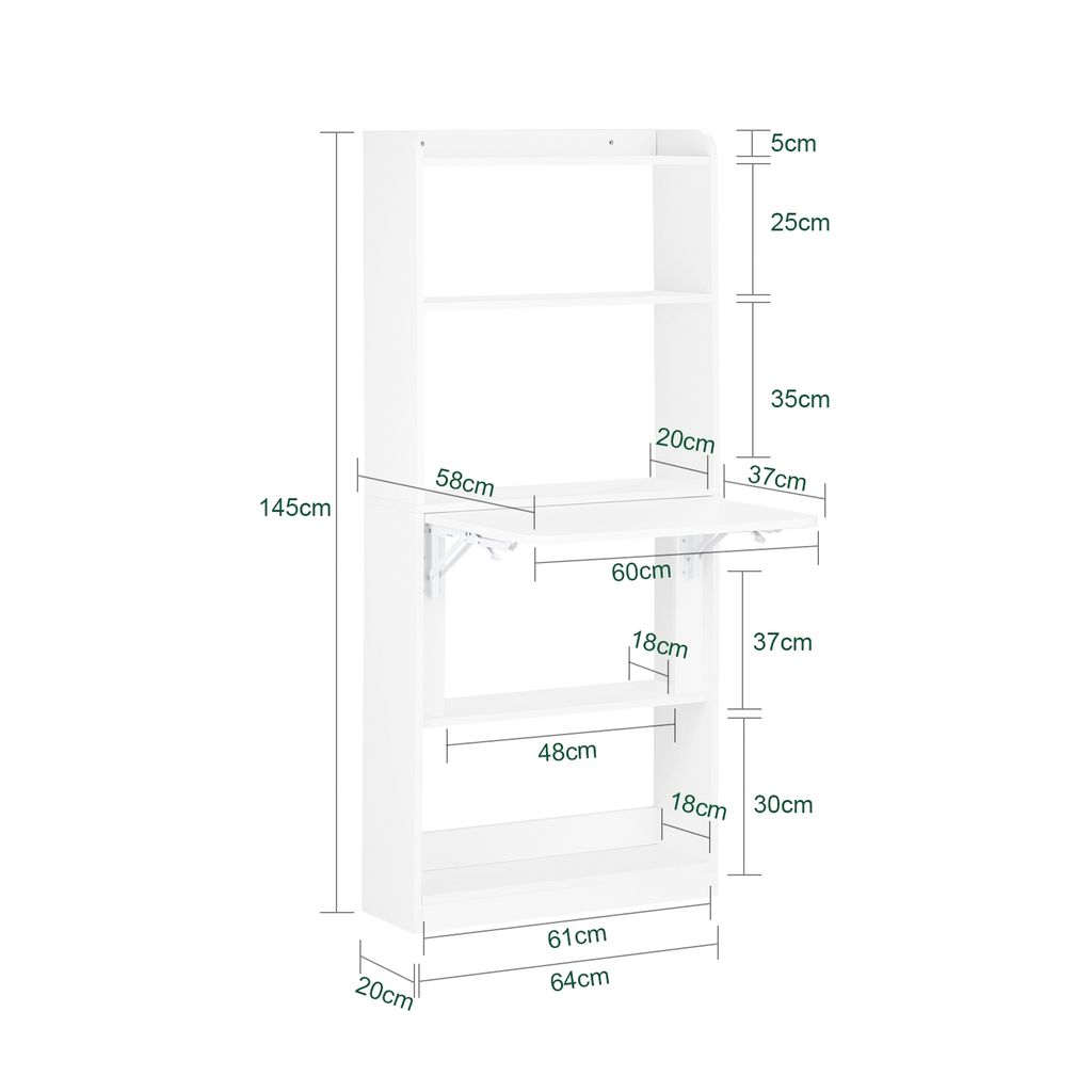 SoBuy FWT92-H-W Schreibtisch klappbar Computertisch mit Produktbild 4