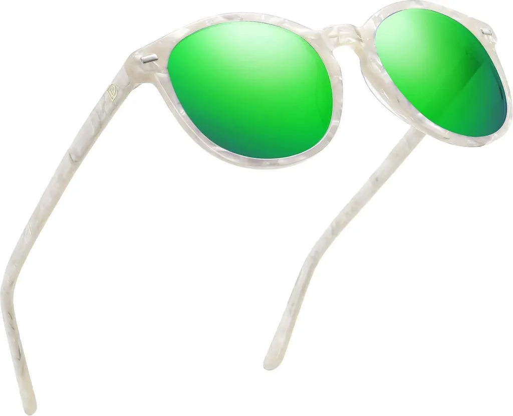 Lunettes de soleil pour conduite et plage polarisées rétro verres verts