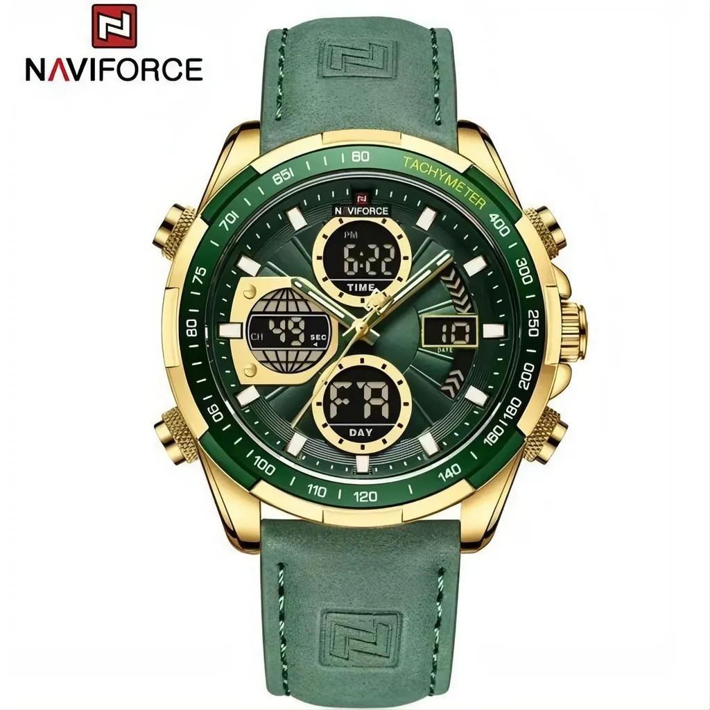 Montre Homme Vert et Or NAVIFORCE MI-38648 avec Cadran Luxe KP38648