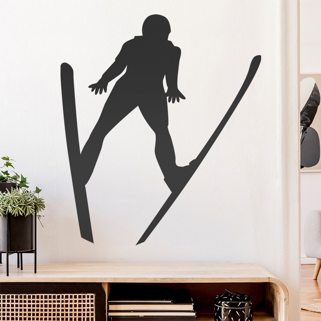 Skispringen Sportler Figur Wandtattoo Wandaufkleber Wall Sticker - Dekoration, Küche, Wohnzimmer, Schlafzimmer, Badezimmer