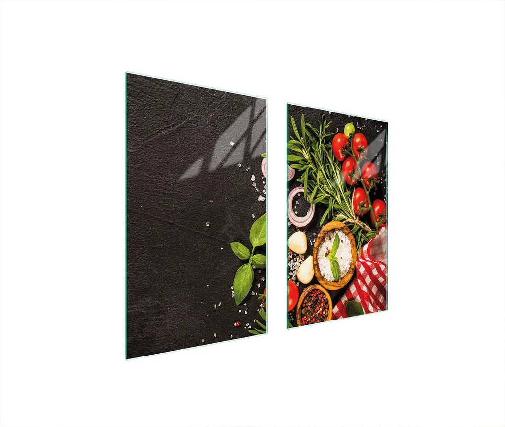 Tagliere Gigante e Coprifornelli 75x52 Vetro Ardesia - Set Professionale