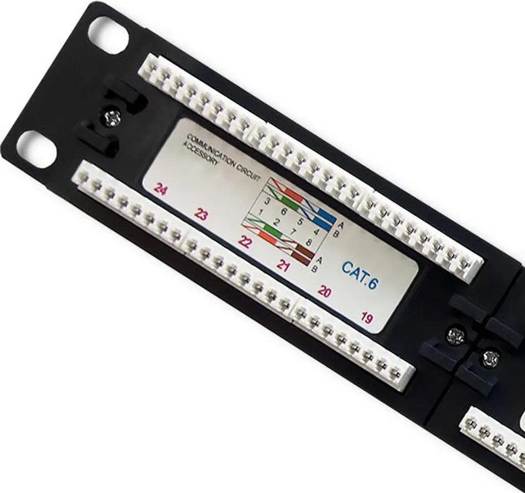 Patch Panel 24 Porte Cat6 UTP Qoltec: Rack 19 1U per Reti Cablate - 4