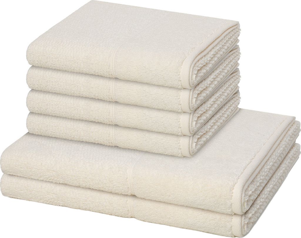 Möve for frottana Pearl 4 X Handtuch 2 X Duschtuch im Set Moderner Mix aus Walk- und Zwirnfrottier, Hohe Flauschigkeit und sanfter Massageeffekt, ...