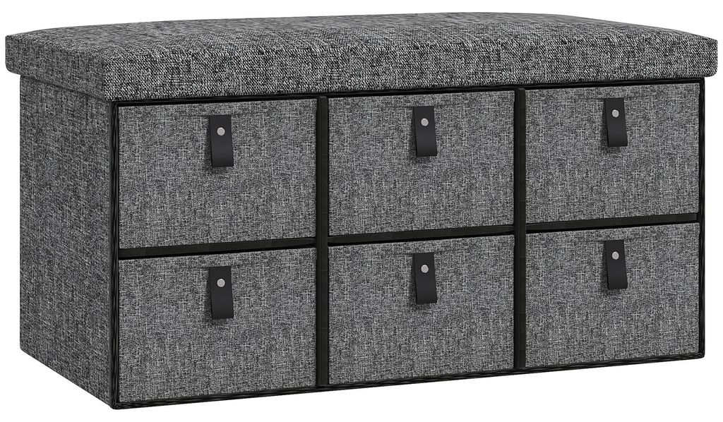 HOMCOM Schuhbank mit 6 Boxen, Sitzbank, Garderobenbank mit Produktbild 