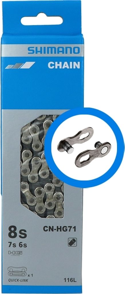 Shimano HG71 Kette 116 Glieder 6-8 Fach mit Quick Link Produktbild 