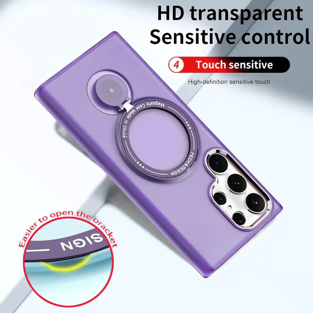 Elegante Cover Viola per Samsung S23 Ultra - MagSafe & Stand - 6