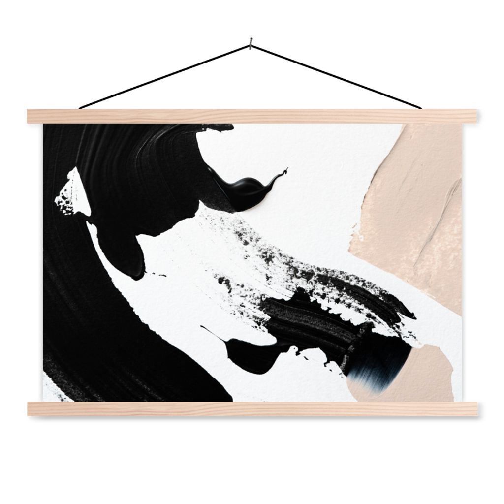 MuchoWow Textilposter Farbe - Design - Abstrakt 60x40 cm mit holzfarbenen Rahmen - Bilder