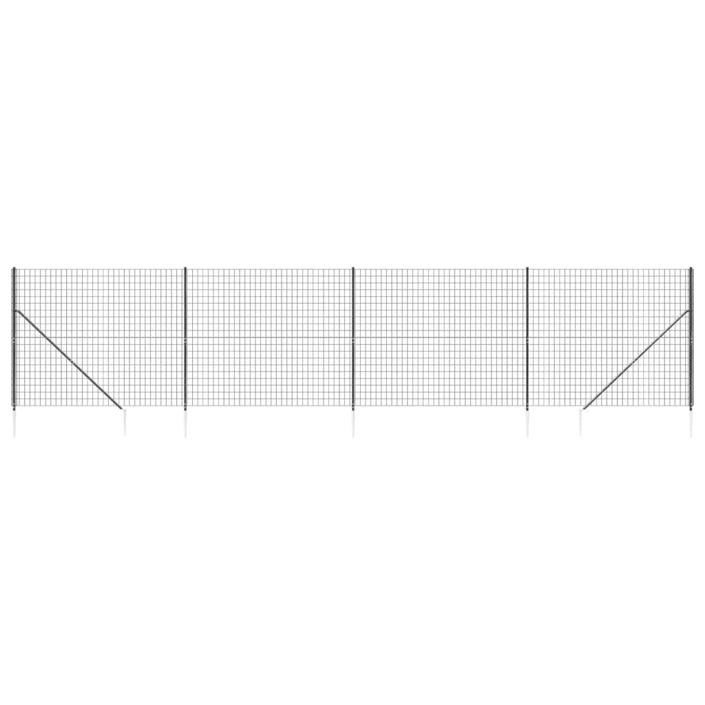 Maschendrahtzaun mit Bodenhülsen Anthrazit 1,6x10 m