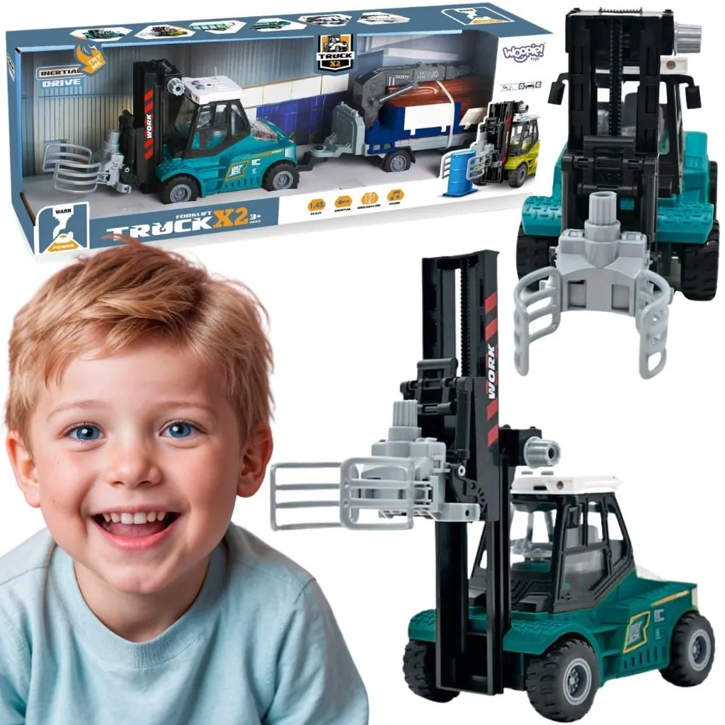 Chariot élévateur enfant pour transporter des jouets avec remorque