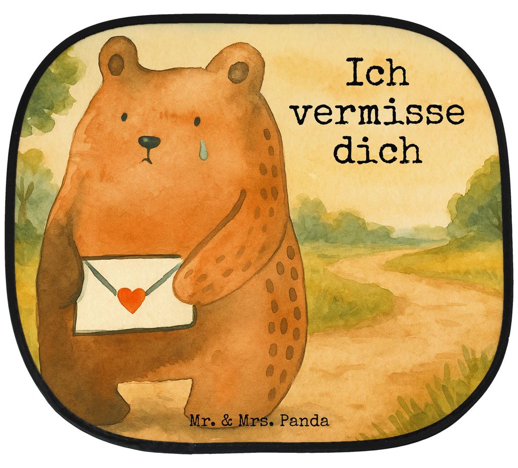 Mr. & Mrs. Panda Sonnenschutz Auto Bär Vermissen Design - Weiß - Geschenk, seitenscheiben, Freundin, Verreist, Freund, Sonnenblende, Teddy, Autos...