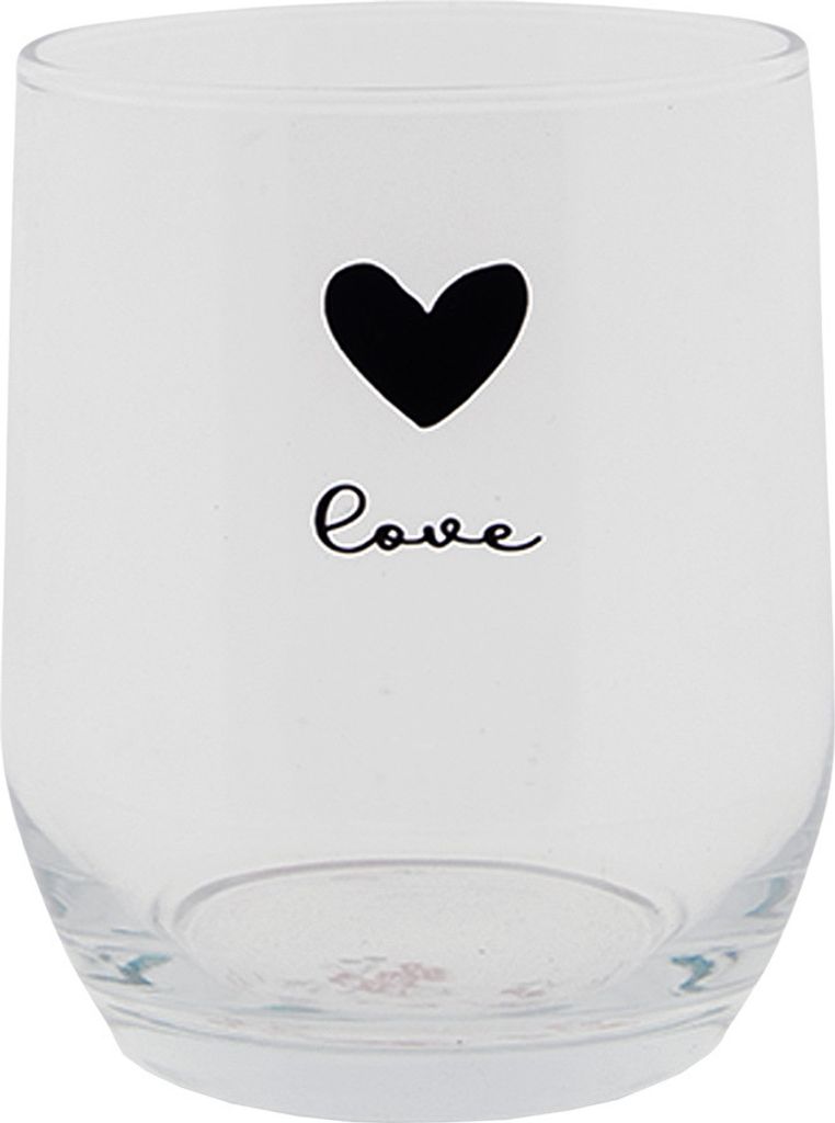 Clayre & Eef Wasserglas 300 ml Glas Herz Produktbild 